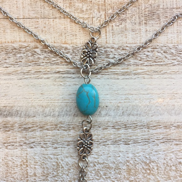 New Turquoise Silver Foot Chain Anklet - Picture 4 of 4